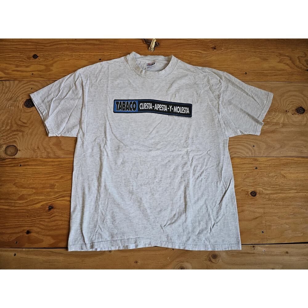 90s Anti-Tobacco T-Shirt, Spanish Graphic XL Vintage